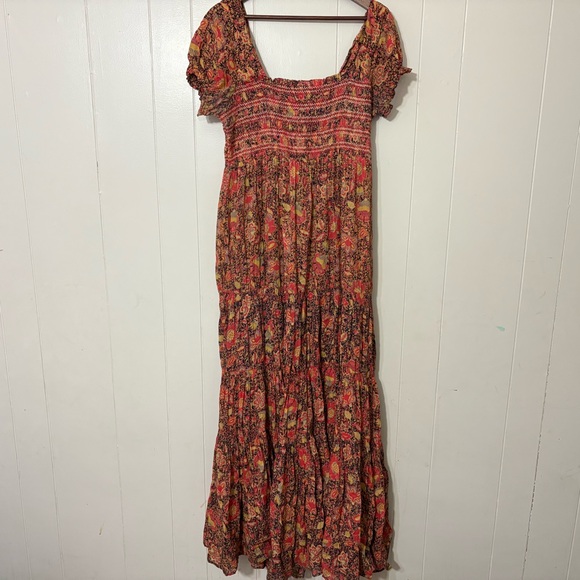 Floral Maxi Dress in Red and Brown - Picture 2 of 8